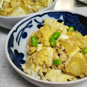 豆腐と鶏肉の卵とじ